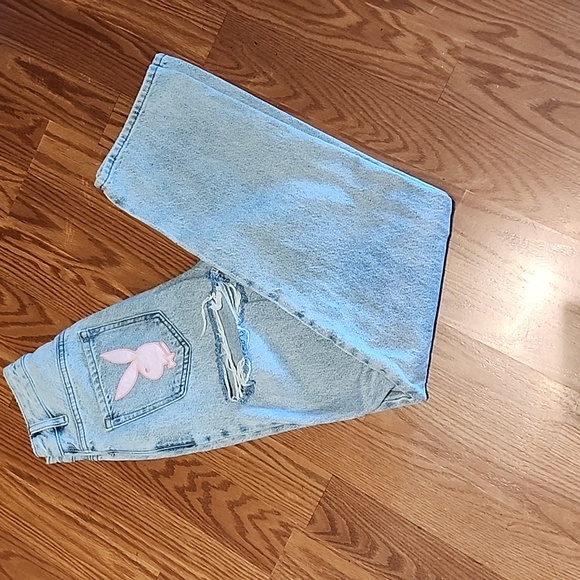 Y2K Playboy pacsun cheeky jeans size 25 festival 80/90 vintage Painted, - Picture 2 of 9